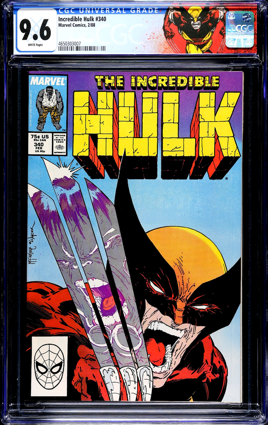 Incredible Hulk #340 (1988) CGC 9.6 NM+ McFarlane Wolverine Battle Custom Label