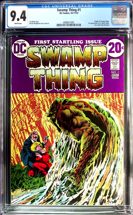 Swamp Thing #1 (1972) CGC 9.4 NM White Pages Key Origin Bernie Wrightson Cover