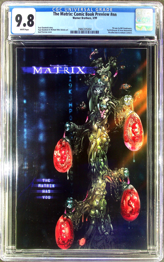 The Matrix Comic Book Preview #nn (1999) CGC 9.8 Recalled Low Distribution HTF