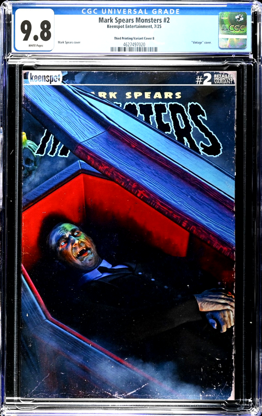 Mark Spears Monsters #2 (2025) CGC 9.8 3rd Print B Waking the Dead Dracula 1:20