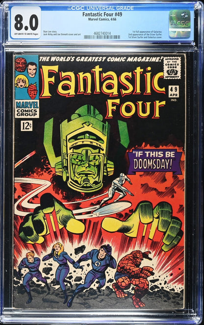 Fantastic Four #49 (1966) CGC 8.0 VF OW/W KEY 1st Galactus & 2nd Silver Surfer