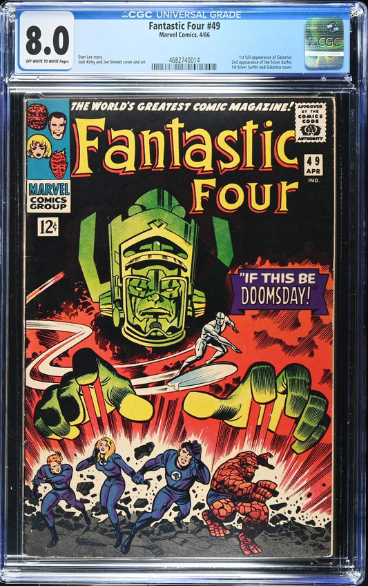 Fantastic Four #49 (1966) CGC 8.0 VF OW/W KEY 1st Galactus & 2nd Silver Surfer