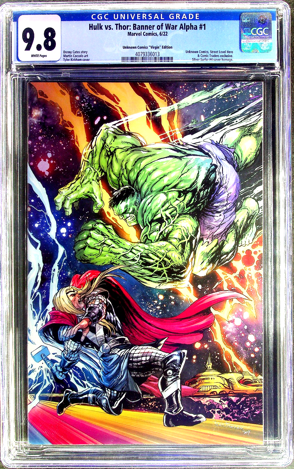 Hulk vs. Thor Banner of War Alpha #1 (2022) CGC 9.8 NM/MT Kirkham Virgin Variant
