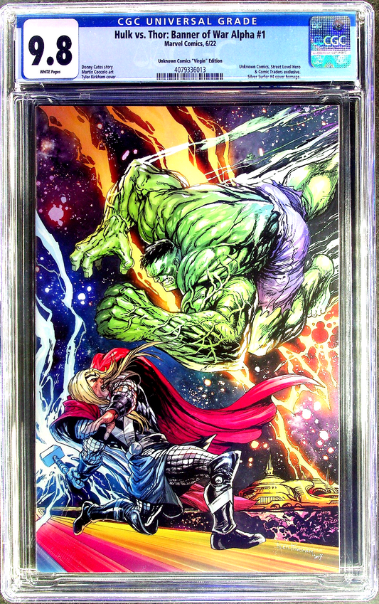 Hulk vs. Thor Banner of War Alpha #1 (2022) CGC 9.8 NM/MT Kirkham Virgin Variant