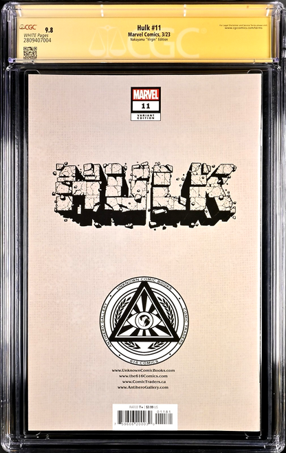 Hulk #11 (2023) CGC SS 9.8 NM/MT Illuminati Unknown David Nakayama DNA Signed