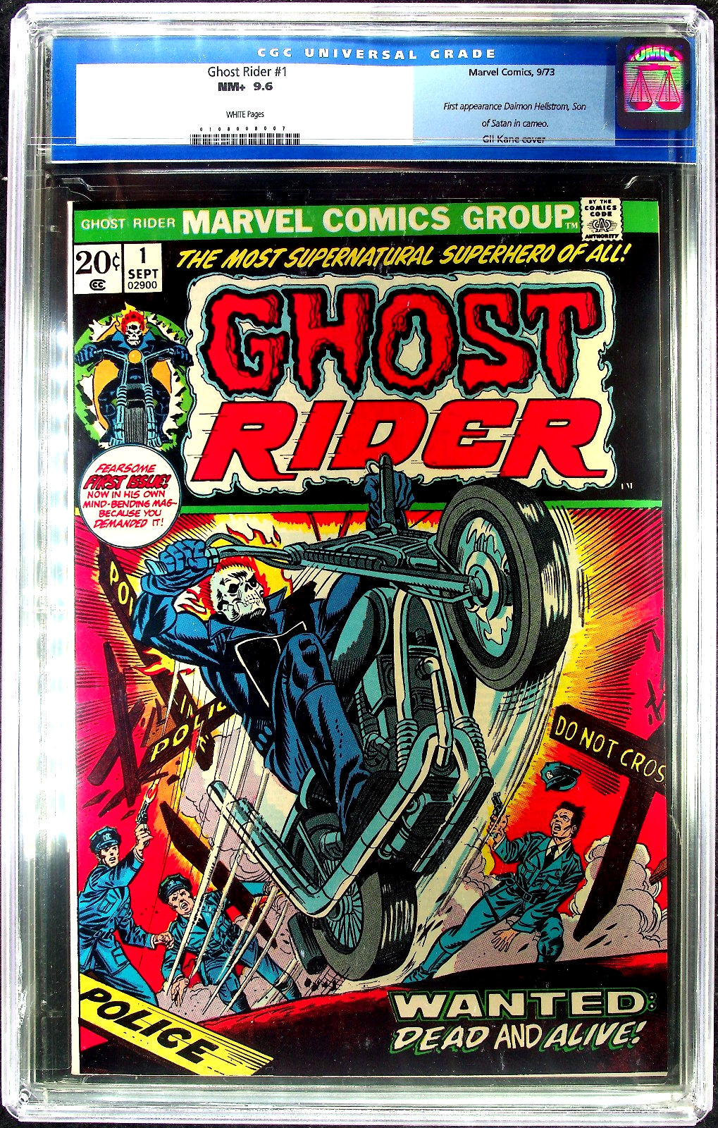 Ghost Rider #1 (1973) CGC 9.6 WHITE KEY 1st Daimon Hellstrom Son Satan OLD Label