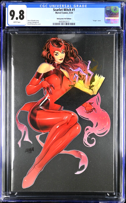 Scarlet Witch #1 (2024) CGC 9.8 NM/MT WHITE Illuminati Nakayama Virgin Foil