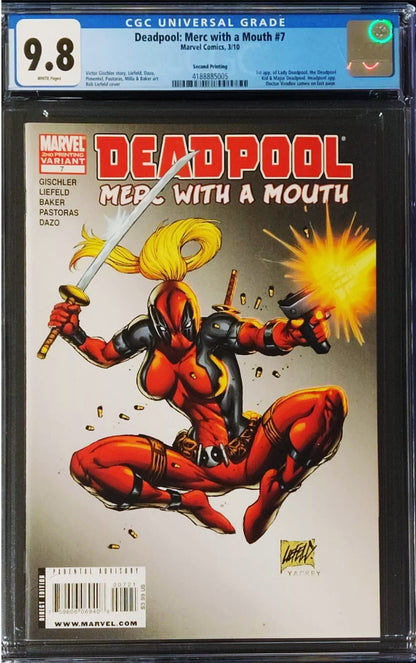 Deadpool Merc with a Mouth #7 (2010) CGC 9.8 2nd Print Key 1st Lady Deadpool