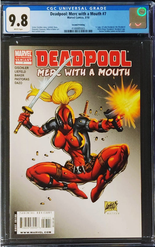 Deadpool Merc with a Mouth #7 (2010) CGC 9.8 2nd Print Key 1st Lady Deadpool
