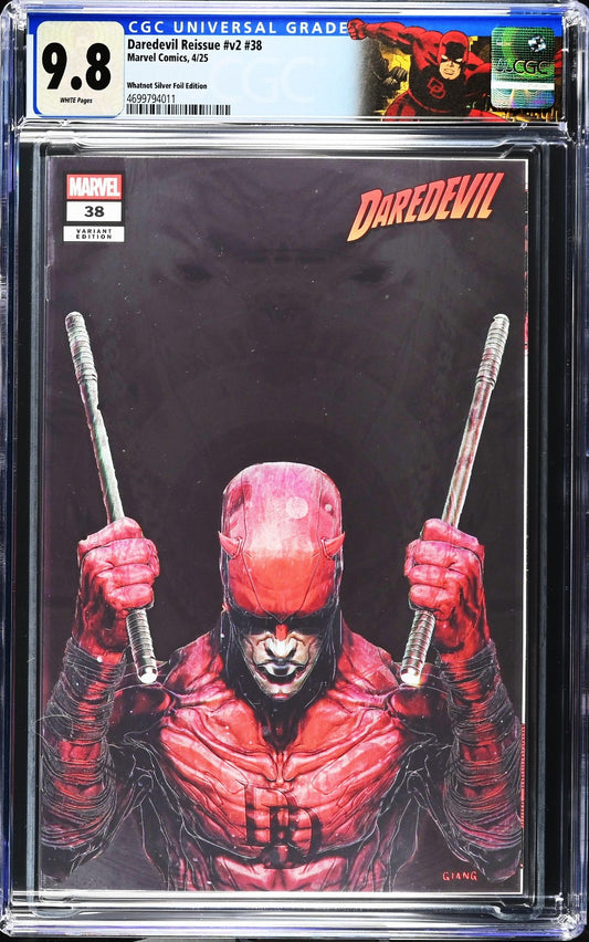 Daredevil Reissue #38 (2025) CGC 9.8 Whatnot Silver Foil Retired Custom Label