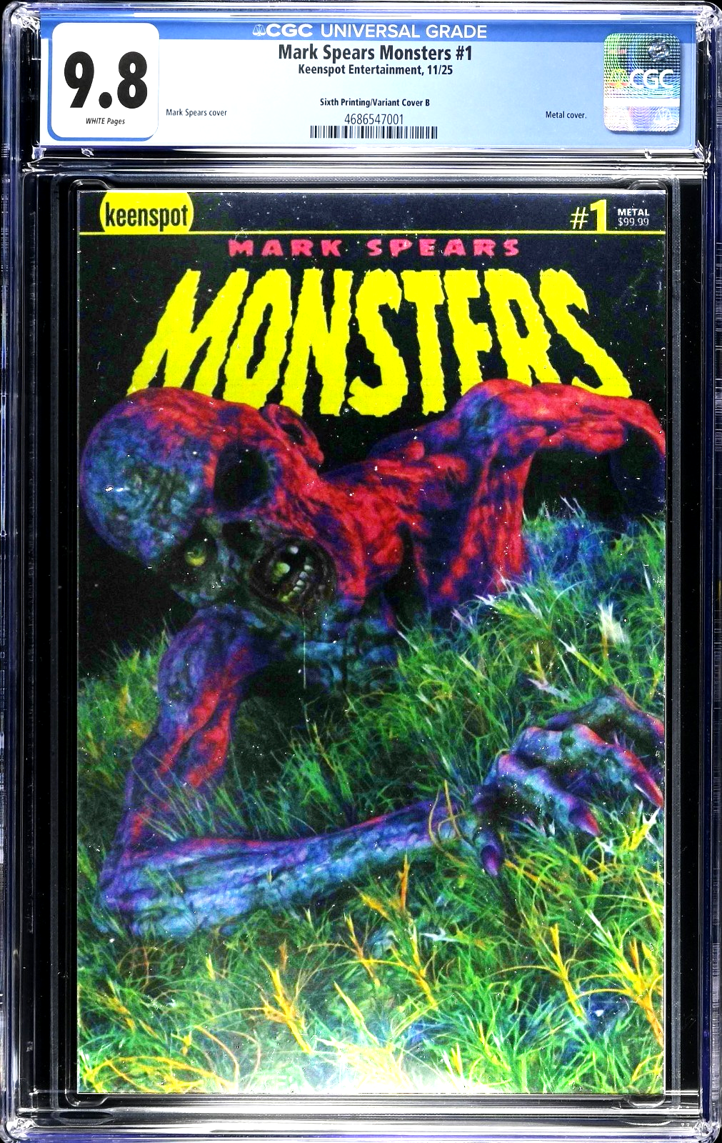 Mark Spears Monsters #1 (2024) CGC 9.8 NM/MT 6th Print B Zombie Metal LTD 650