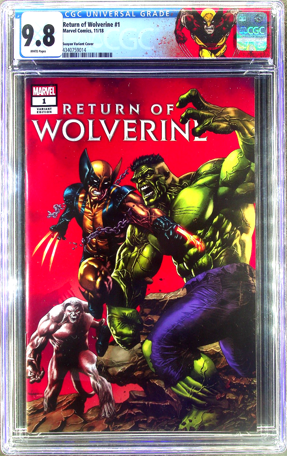 Return of Wolverine #1 (2018) CGC 9.8 NM/MT Unknown Suayuan Hulk #181 Homage