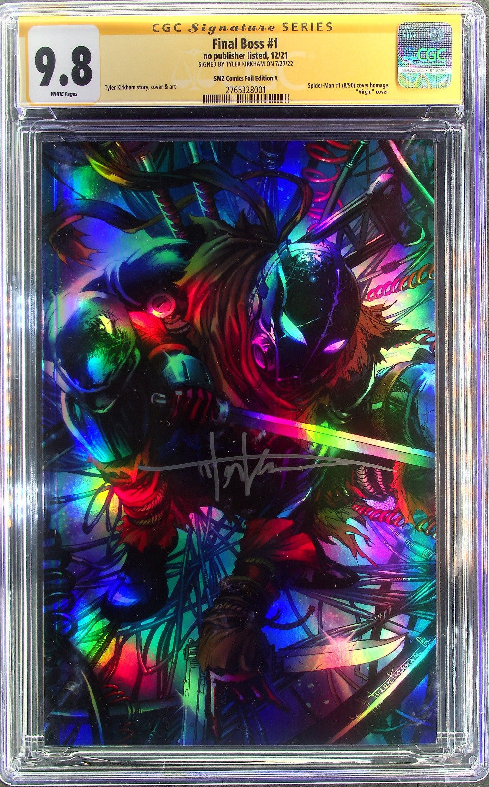 Final Boss #1 (2021) CGC SS 9.8 NM/MT SMZ Foil Virgin Kirkham Signature Homage