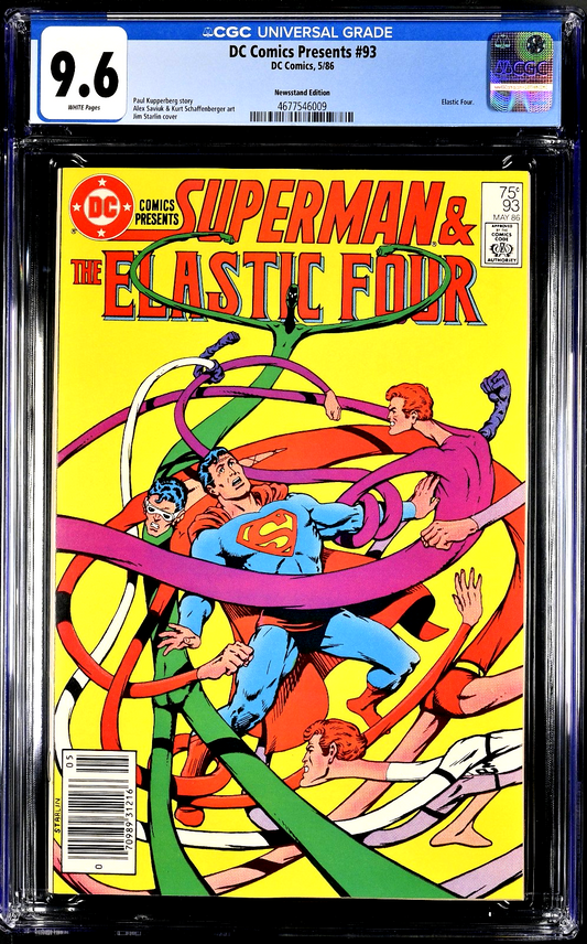 DC Comics Presents #93 (1986) CGC 9.6 NM+ Newsstand Superman Elastic 4 (WTC/BT)