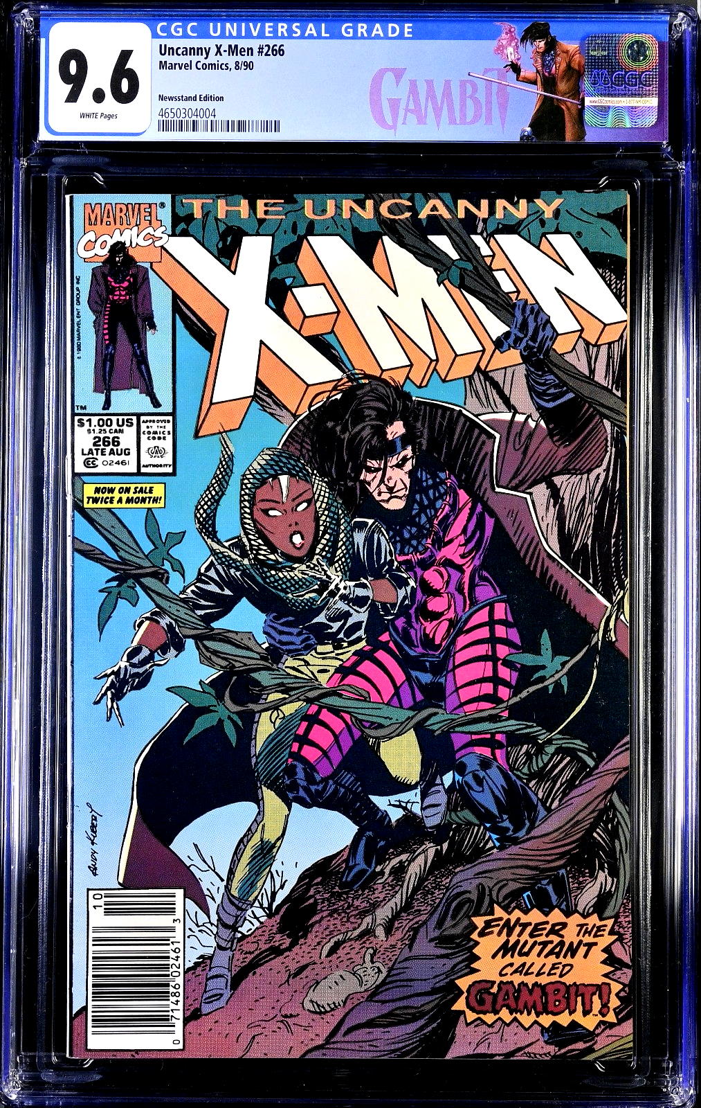 Uncanny X-Men #266 (1990) CGC 9.6 NM+ WHITE Newsstand 1st Gambit Custom Labels
