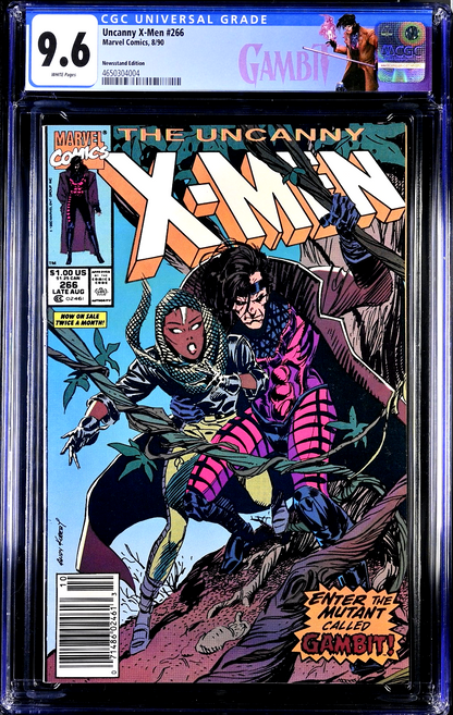 Uncanny X-Men #266 (1990) CGC 9.6 NM+ WHITE Newsstand 1st Gambit Custom Labels