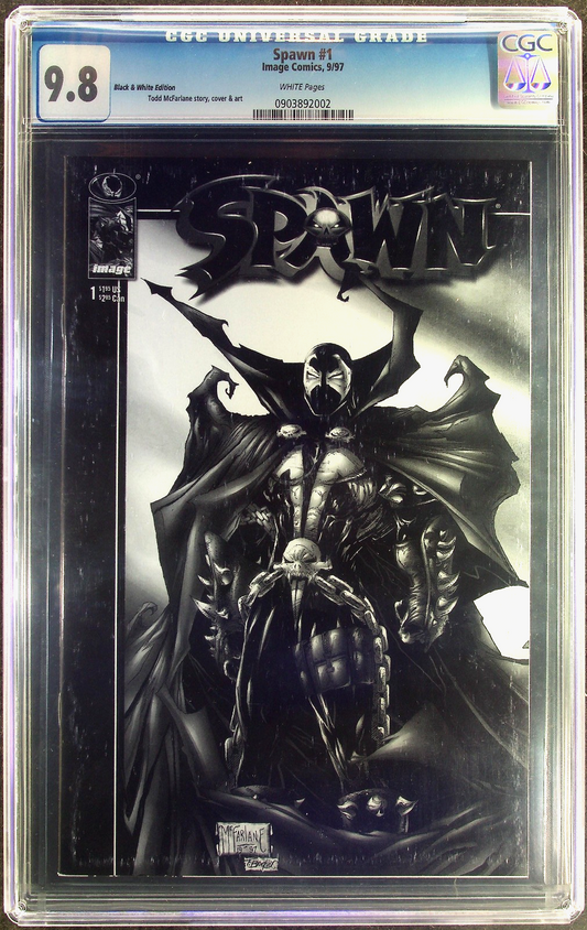 Spawn #1 (1997) CGC 9.8 NM/MT McFarlane Black & White Retailer Variant 1:50 RARE