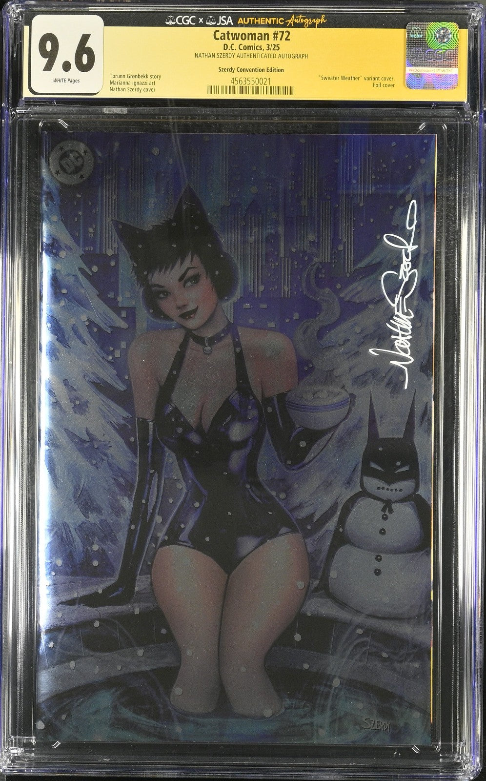 Catwoman #72 (2025) CGC 9.6 NM+ Nathan Szerdy Signed JSA Authenticated Signature