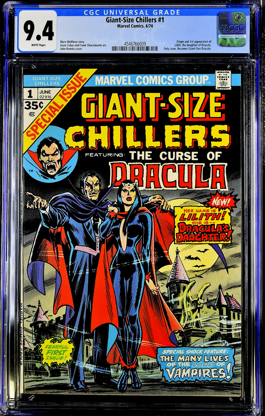 Giant-Size Chillers #1 (1975) CGC 9.4 NM WHITE KEY 1st Lilith Dracula's Daughter