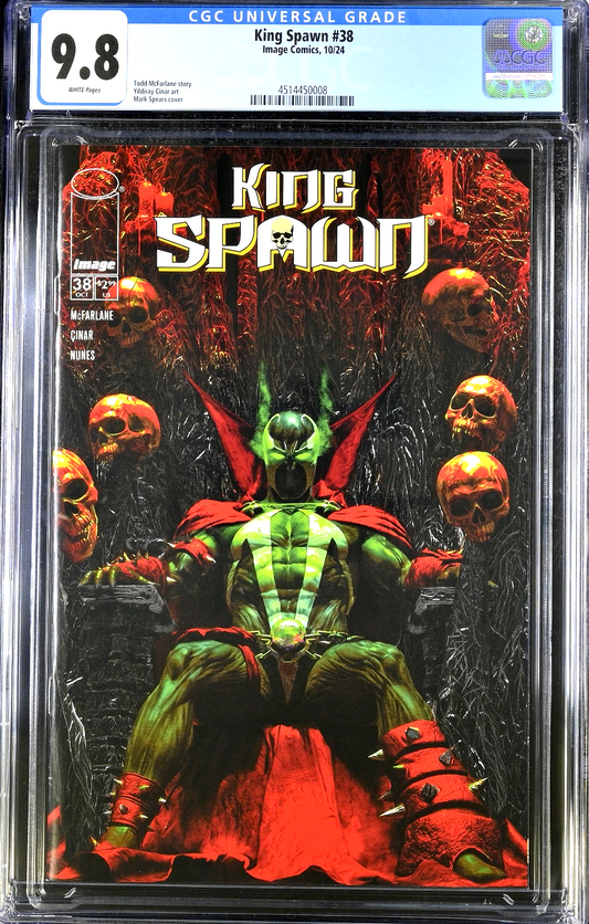 King Spawn #38 (2024) CGC 9.8 NM/MT WHITE Pages Image Comics Mark Spears