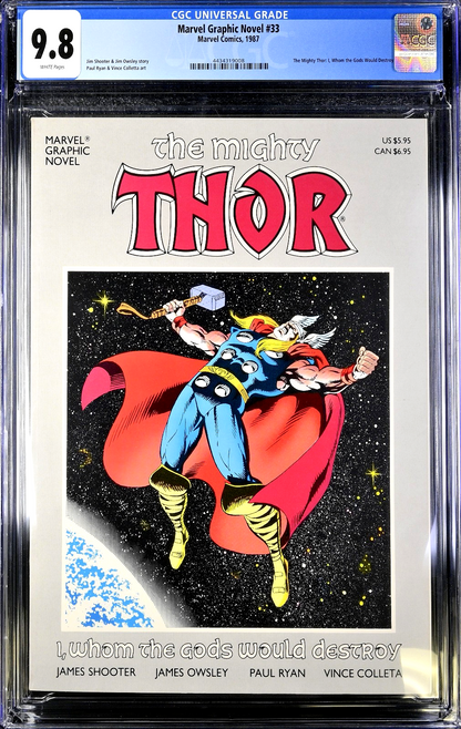 Marvel Graphic Novel #33 (1987) CGC 9.8 NM/MT White Iconic Thor in Space Cover