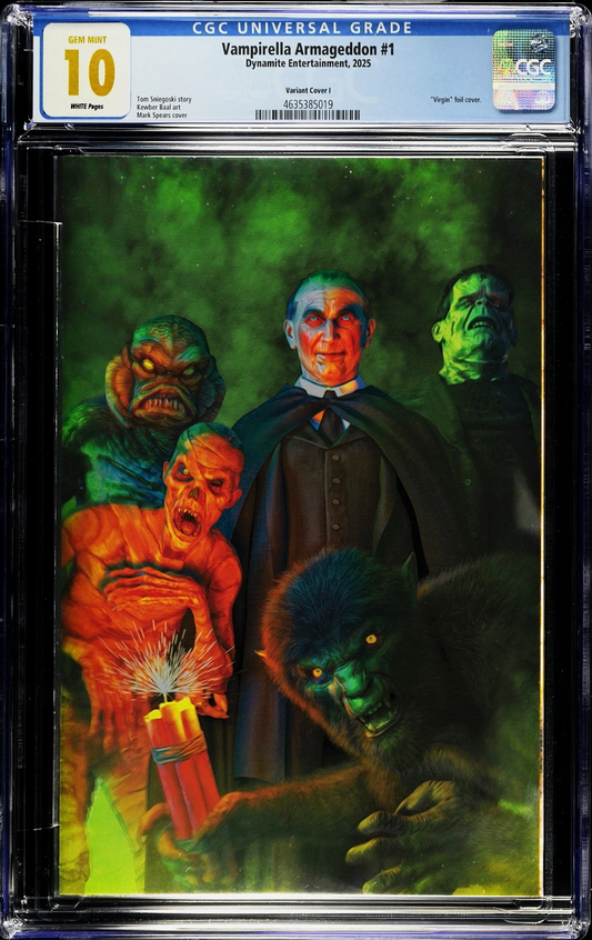 Vampirella Armageddon #1 (2025) CGC 10 GEM MINT Mark Spears Monsters Foil ONLY 1