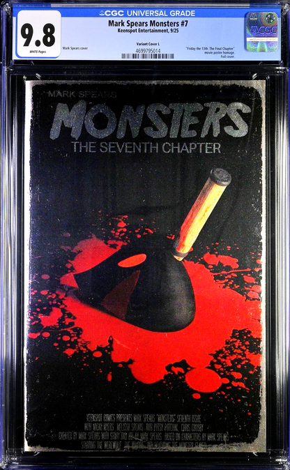 Mark Spears Monsters #7 (2025) CGC 9.8 NM/MT Foil Cover L Friday the 13th LTD 80