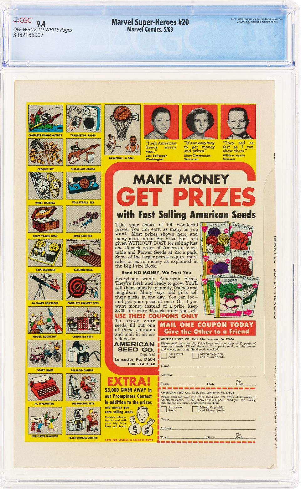 Marvel Super-Heroes #20 (1969) CGC 9.2 NM OW/W KEY Solo Doctor Doom 1st Valeria