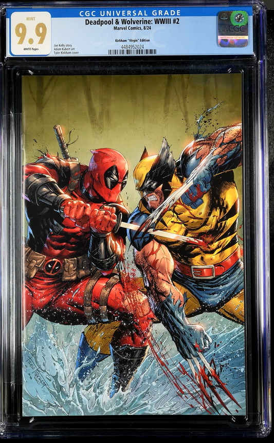 Deadpool & Wolverine: WWIII #2 (2024) CGC 9.9 MINT Unknown Comics Kirkham Virgin
