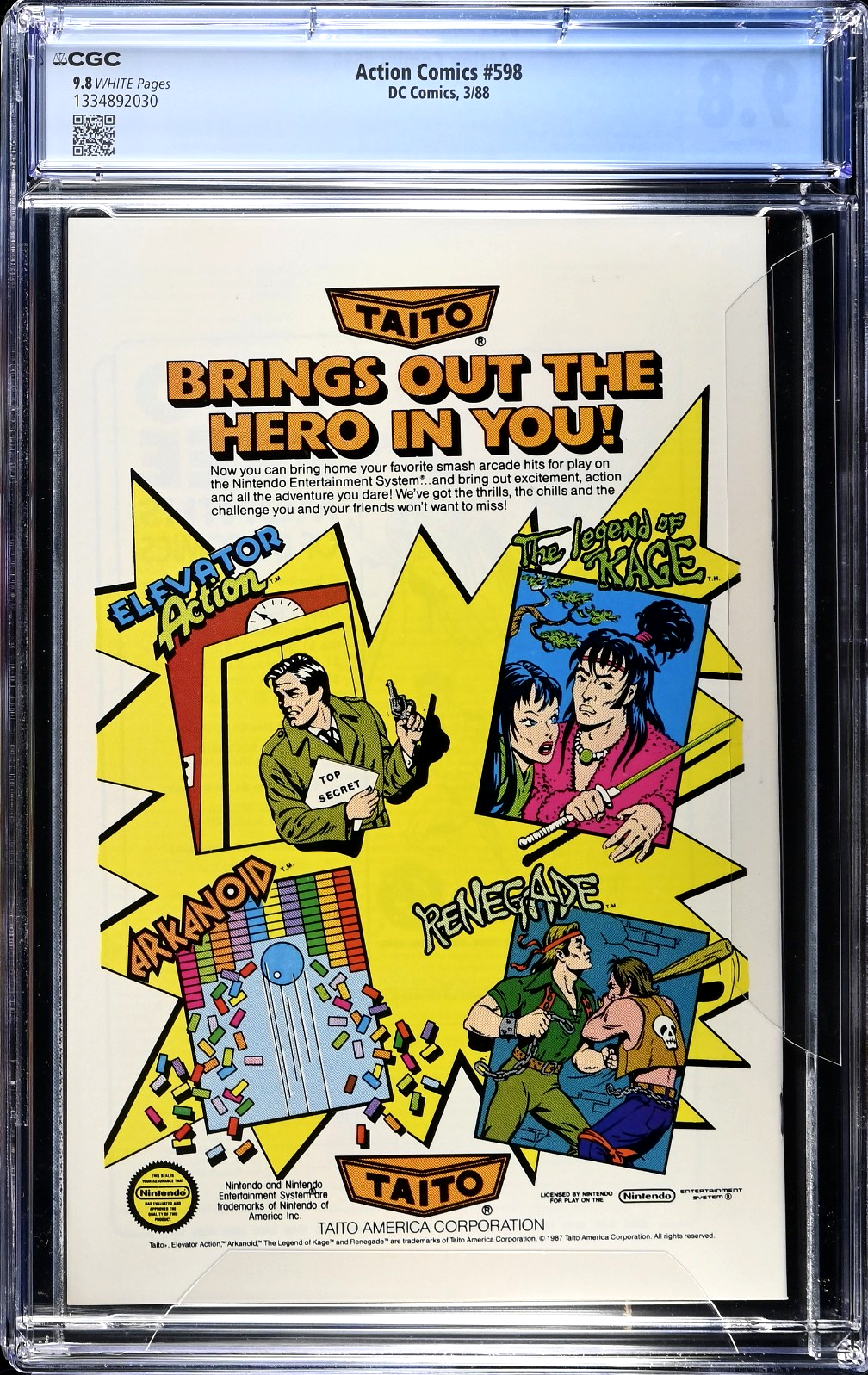 Action Comics #598 (1988) CGC 9.8 NM/MT John Byrne Atomic Explosion Cover