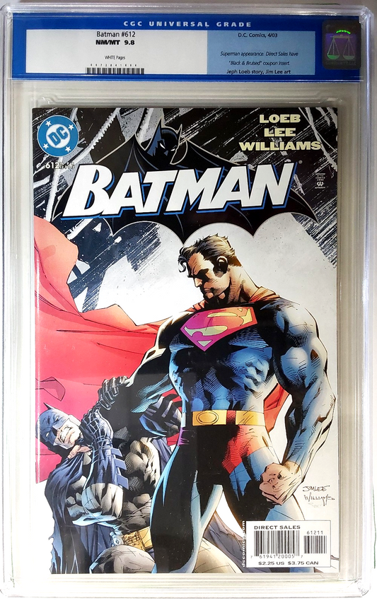 Batman #612 (2003) CGC 9.8 NM/MT WHITE Jim Lee Superman Battle Cover Old Label