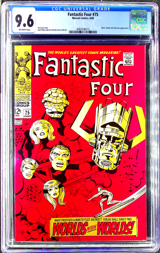 Fantastic Four #75 (1968) CGC NM+ 9.6 Off-White Silver Surfer Galactus Kirby