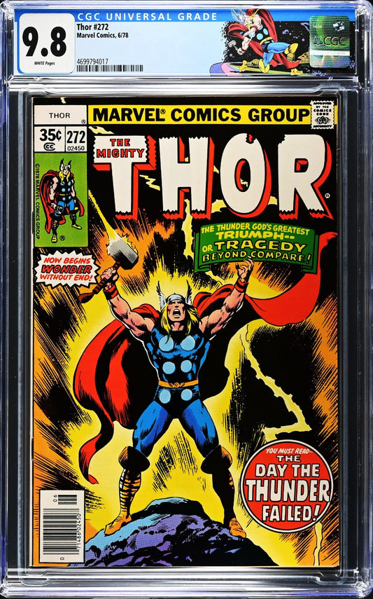 THOR #272 (1978) CGC 9.8 NM/MT WHITE Buscema Iconic Cover Retired Custom Label