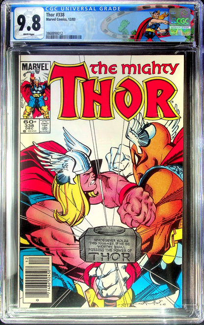 Thor #338 (1983) CGC 9.8 NM/MT WHITE 2nd Beta Ray Newsstand Retired Custom Label