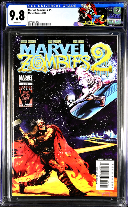 Marvel Zombies 2 #5 (2008) CGC 9.8 Suydam Silver Surfer #4 Retired Custom Label