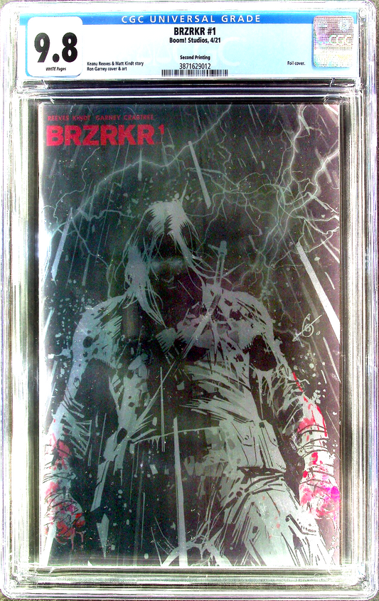 BRZRKR #1 (2021) CGC 9.8 NM/MT WHITE Boom! Keanu Reeves Garney 2nd Print Foil