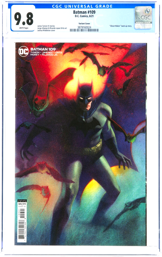 Batman #109 (2016) CGC 9.8 NM/MT WHITE Joshua Middleton Variant Cover
