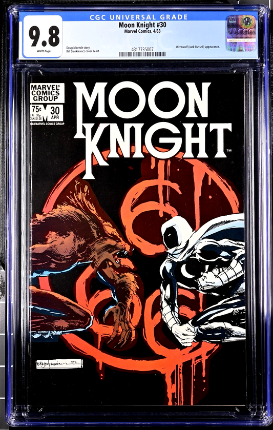 Moon Knight #30 (1983) CGC 9.8 WHITE Pages Sienkiewicz Werewolf By NIght Battle