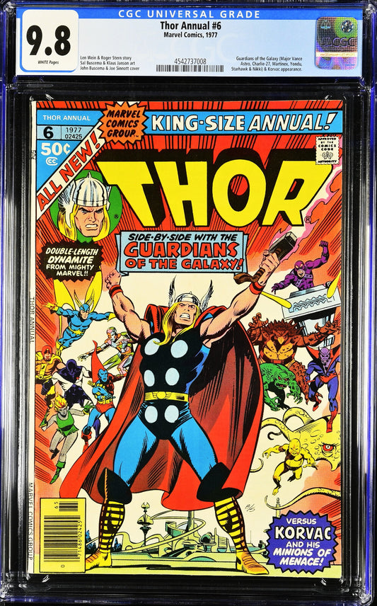 Thor Annual #6 (1977) CGC 9.8 NM/MT WHITE Classic Buscema Cover Guardians Galaxy
