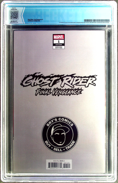 Ghost Rider: Final Vengeance #1 (2024) CBCS 9.8 NM/MT WHITE Bry's Comics Edition