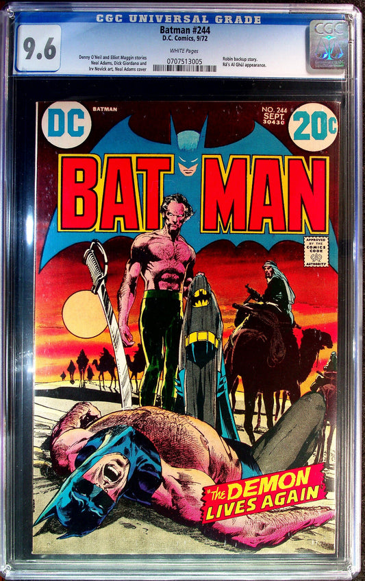 Batman #244 (1972) CGC 9.6 White Neal Adams Key Classic Ra's Al Ghul & Talia App