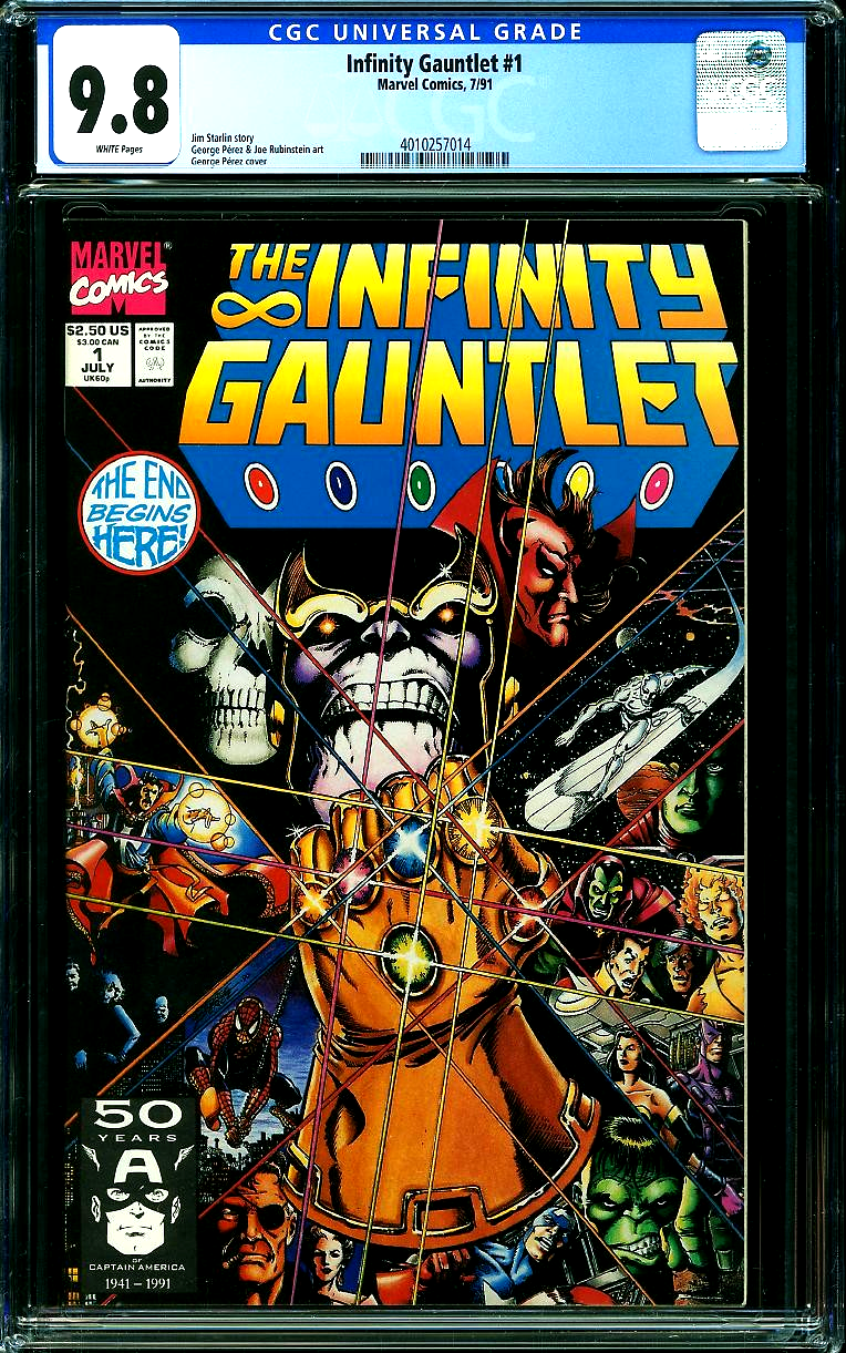 Infinity Gauntlet #1 (1991) CGC 9.8 NM/MT WHITE George Perez Cover