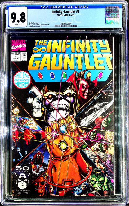 Infinity Gauntlet #1 (1991) CGC 9.8 NM/MT WHITE George Perez Cover