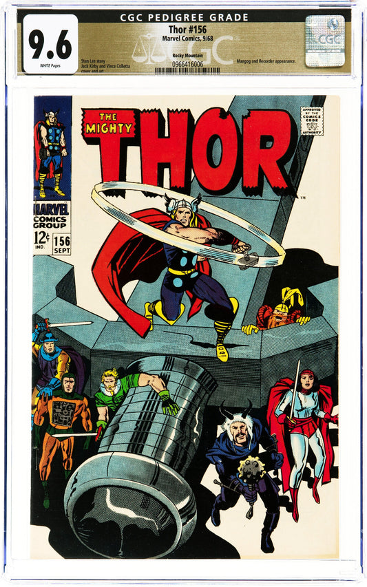 Thor #156 (1968) CGC 9.6 NM+ White Pages Rocky Mountain Pedigree