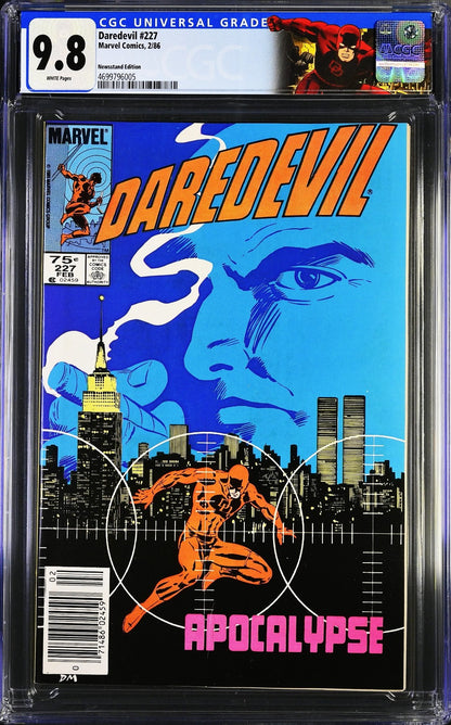 Daredevil #227 (1986) CGC 9.8 NM/MT White Newsstand KEY Born Again Custom Label