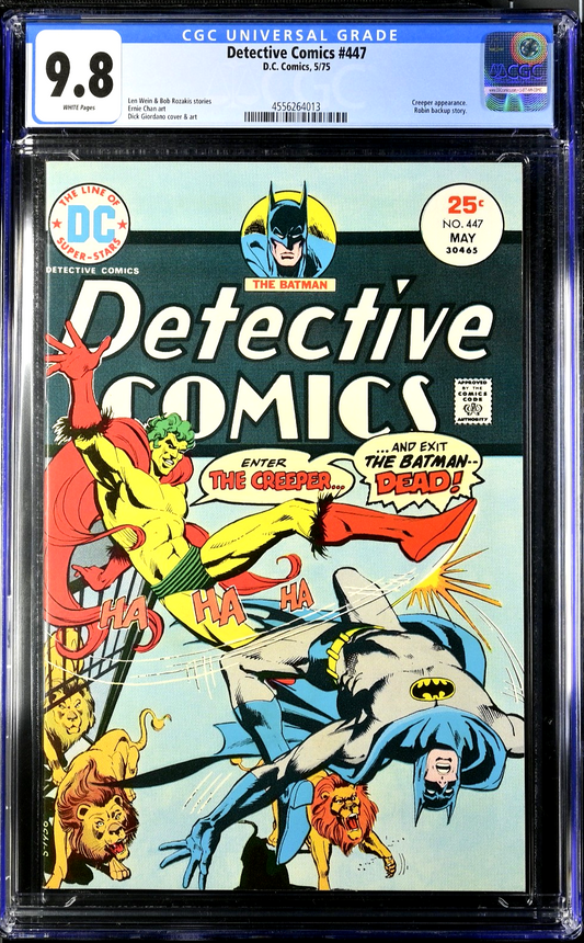 Detective Comics #447 (1975) CGC 9.8 NM/MT WHITE Pages Enter the Creeper Cover