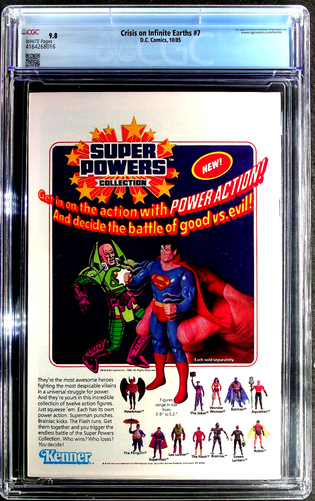 Crisis On Infinite Earths #7 (1985) CGC 9.8 NM/MT WHITE Perez Death of Supergirl