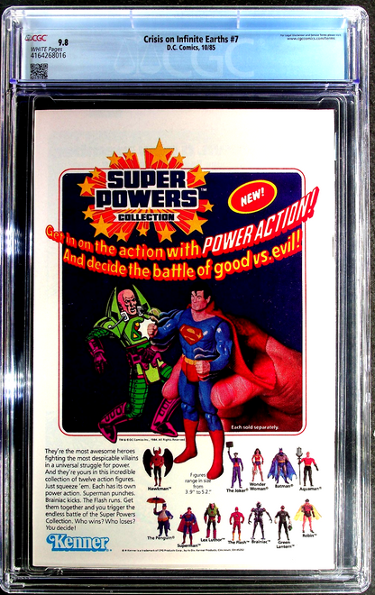 Crisis On Infinite Earths #7 (1985) CGC 9.8 NM/MT WHITE Perez Death of Supergirl