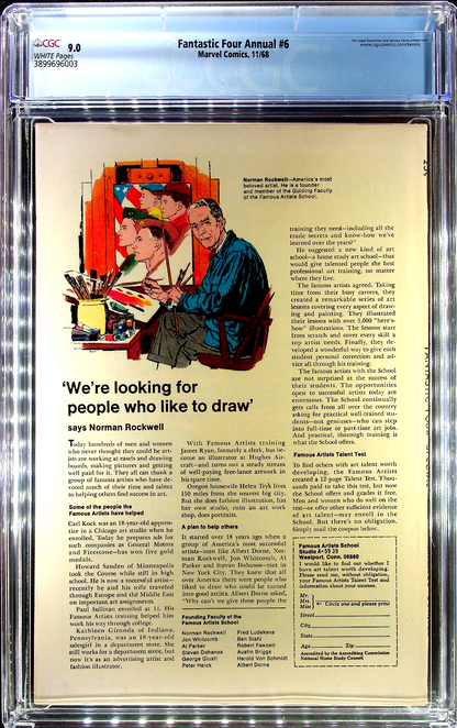 Fantastic Four Annual #6 (1968) CGC 9.0 WHITE 1st Annihilus & Franklin Richards