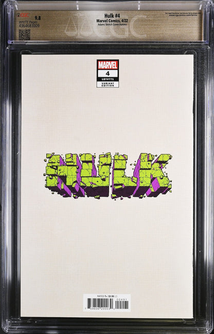 Hulk #4 (2022) CGC 9.8 NM/MT Adams Sketch Aurora Pedigree CGC Label Error